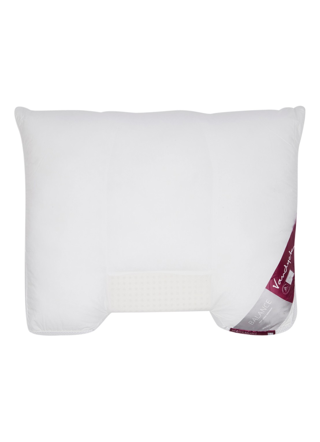 Vandyck Balance stevig hoofdkussen met neksteun 60 x 70 cm - voorkant wit