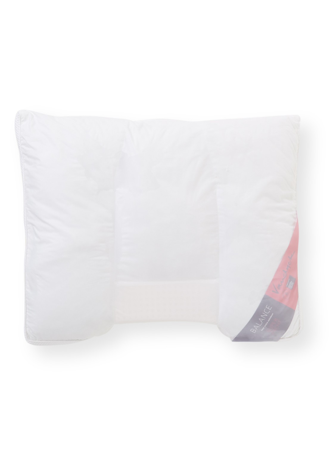 Vandyck Balance superzacht hoofdkussen met vulling van polyester 60 x 70 cm - voorkant wit
