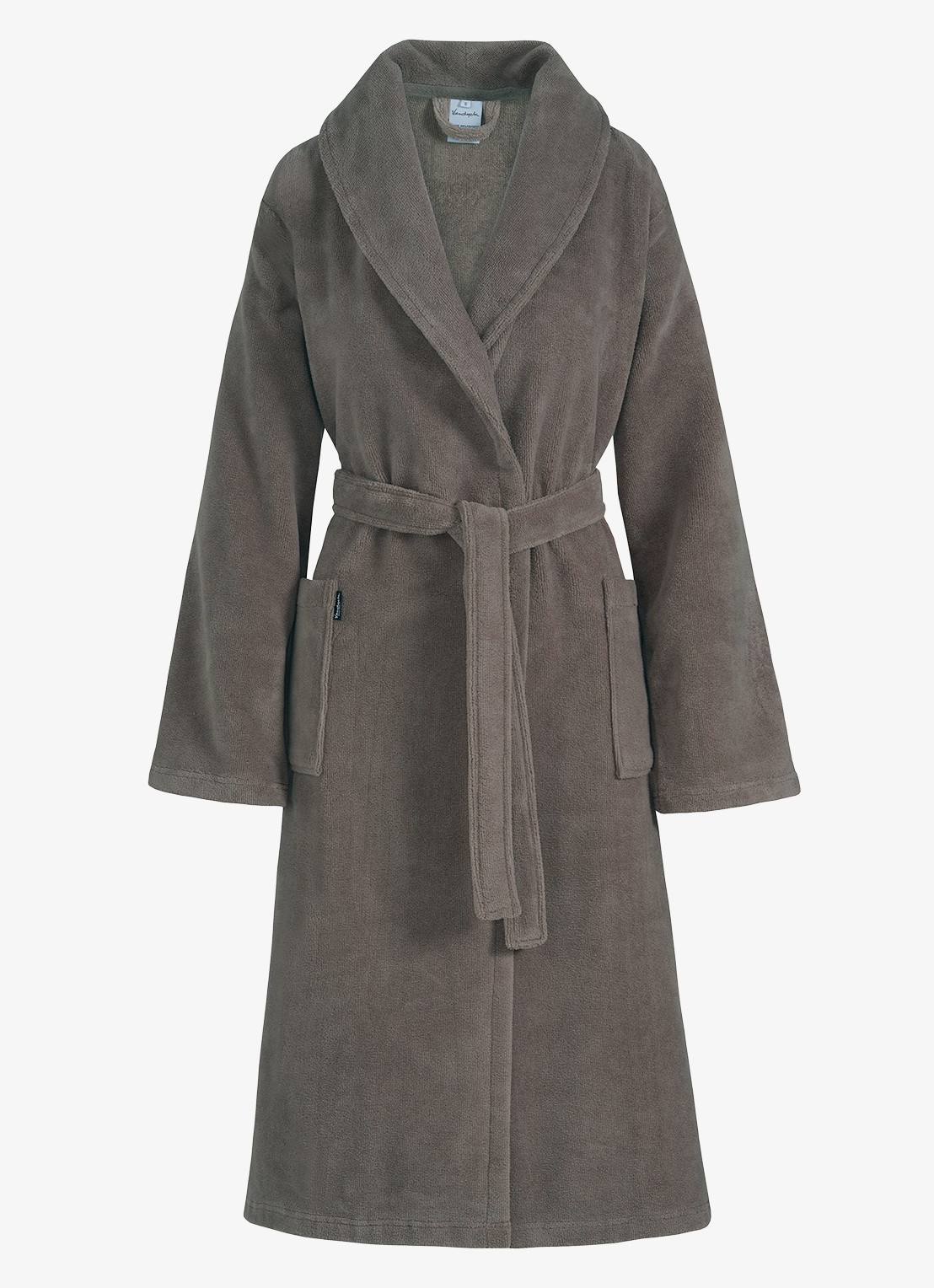 Vandyck Beaumont badjas in uni - unisex - voorkant taupe