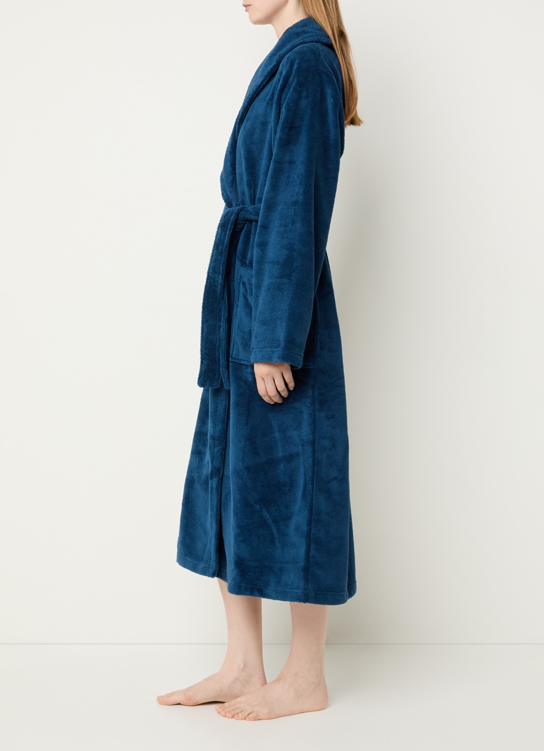 Vandyck Beaumont badjas in uni - unisex - detail 2 donkerblauw