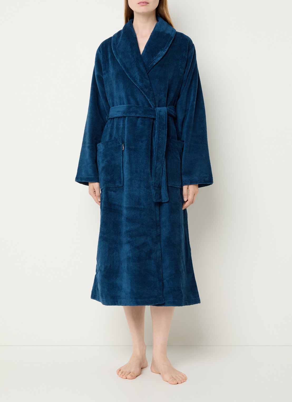 Vandyck Beaumont badjas in uni - unisex - voorkant 5 donkerblauw