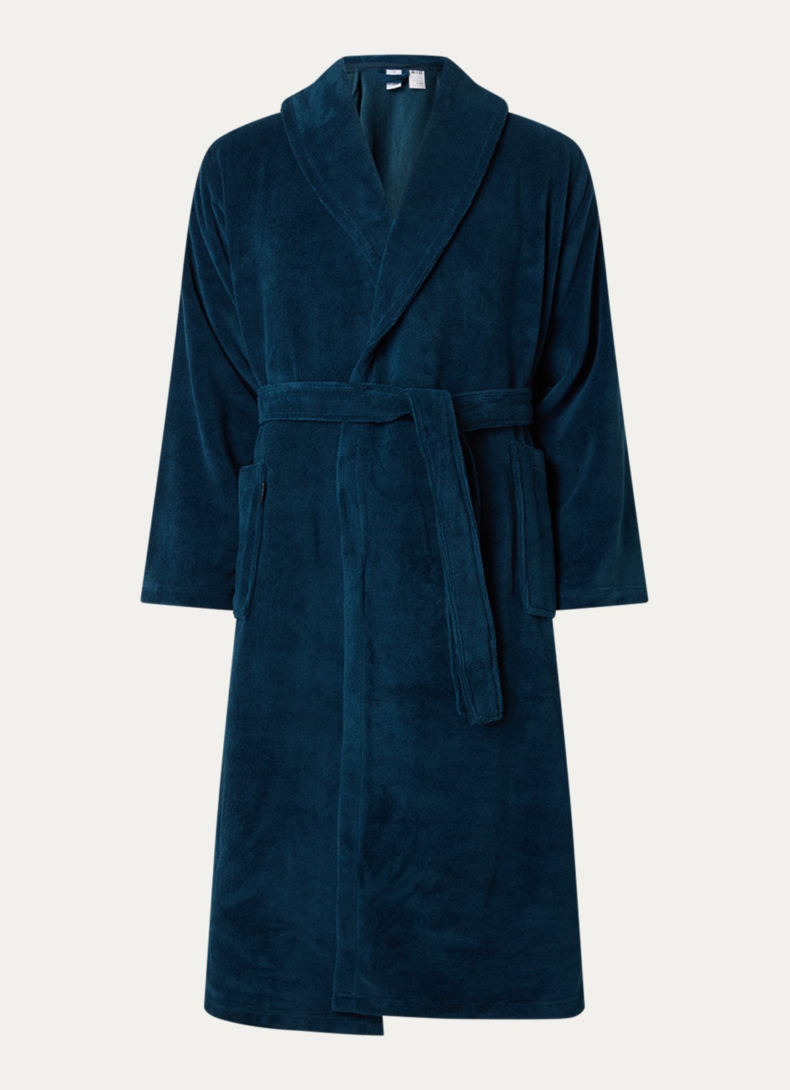 Vandyck Beaumont badjas van katoen - unisex - voorkant 3 petrol