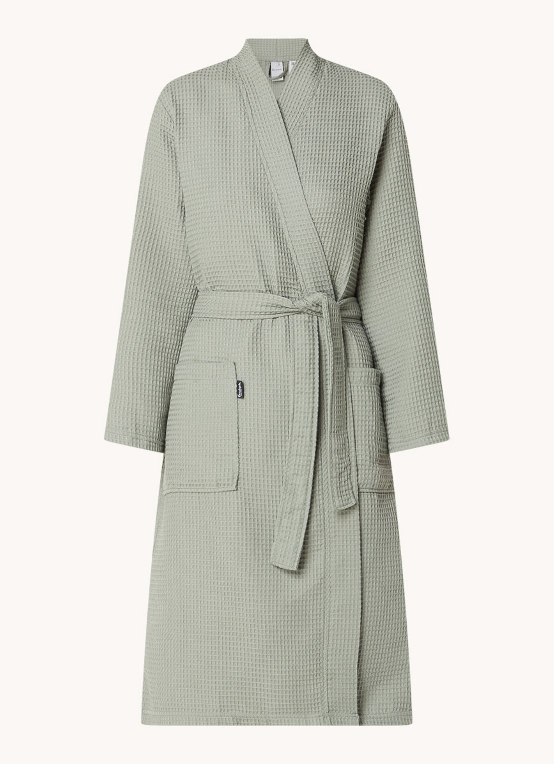 Vandyck Biarritz badjas met structuur - unisex - voorkant 4 olijfgroen