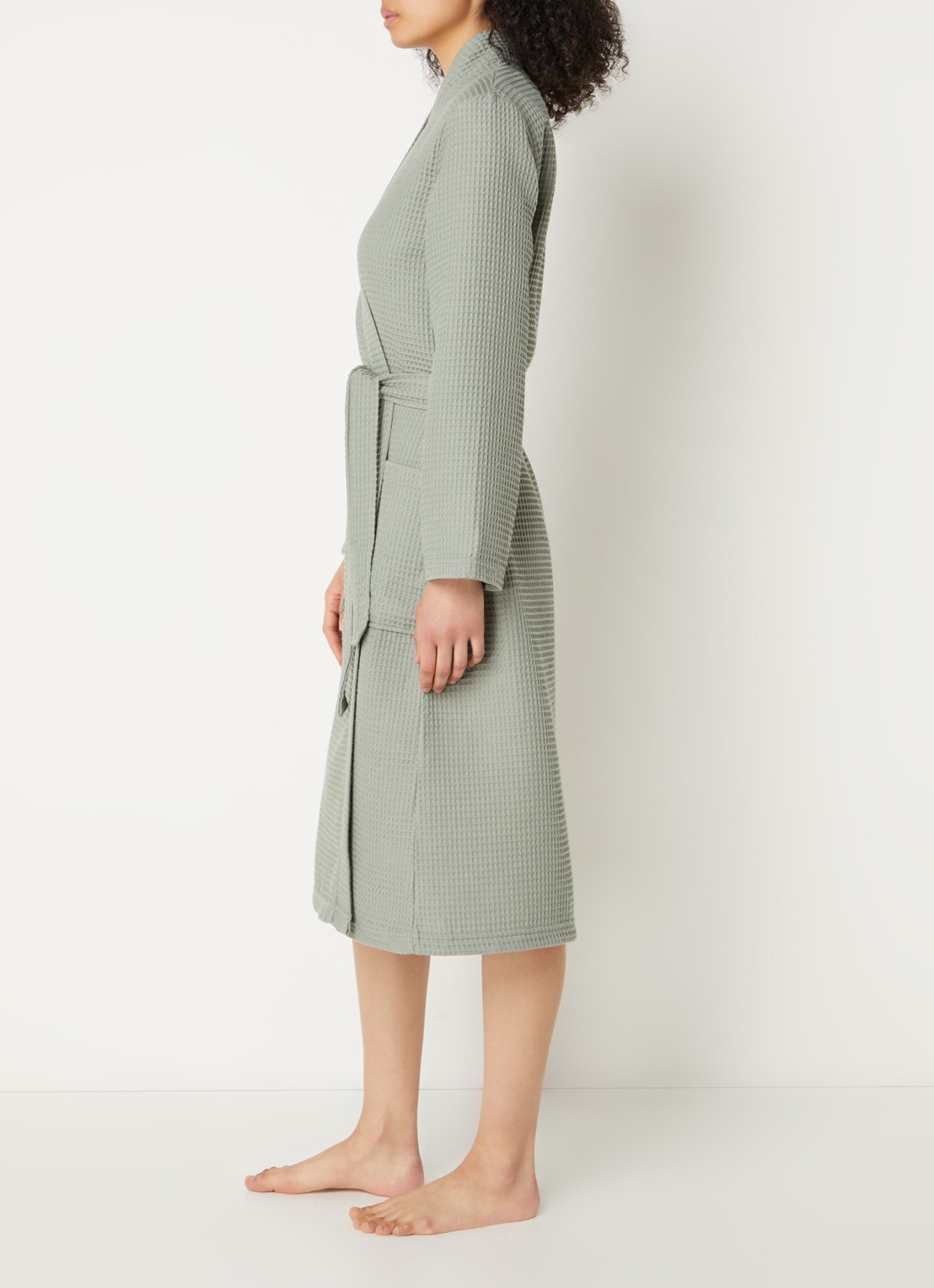 Vandyck Biarritz badjas met structuur - unisex - voorkant 5 olijfgroen