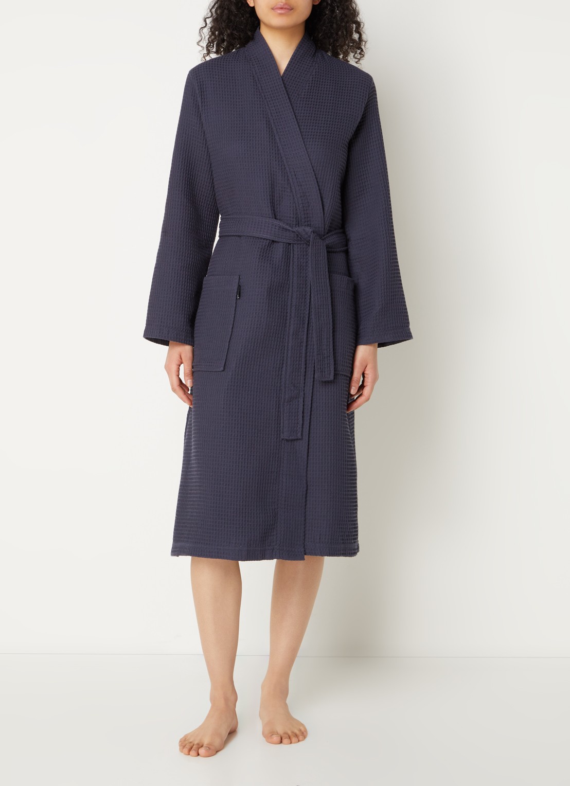 Vandyck Biarritz badjas met structuur - unisex - detail blauw
