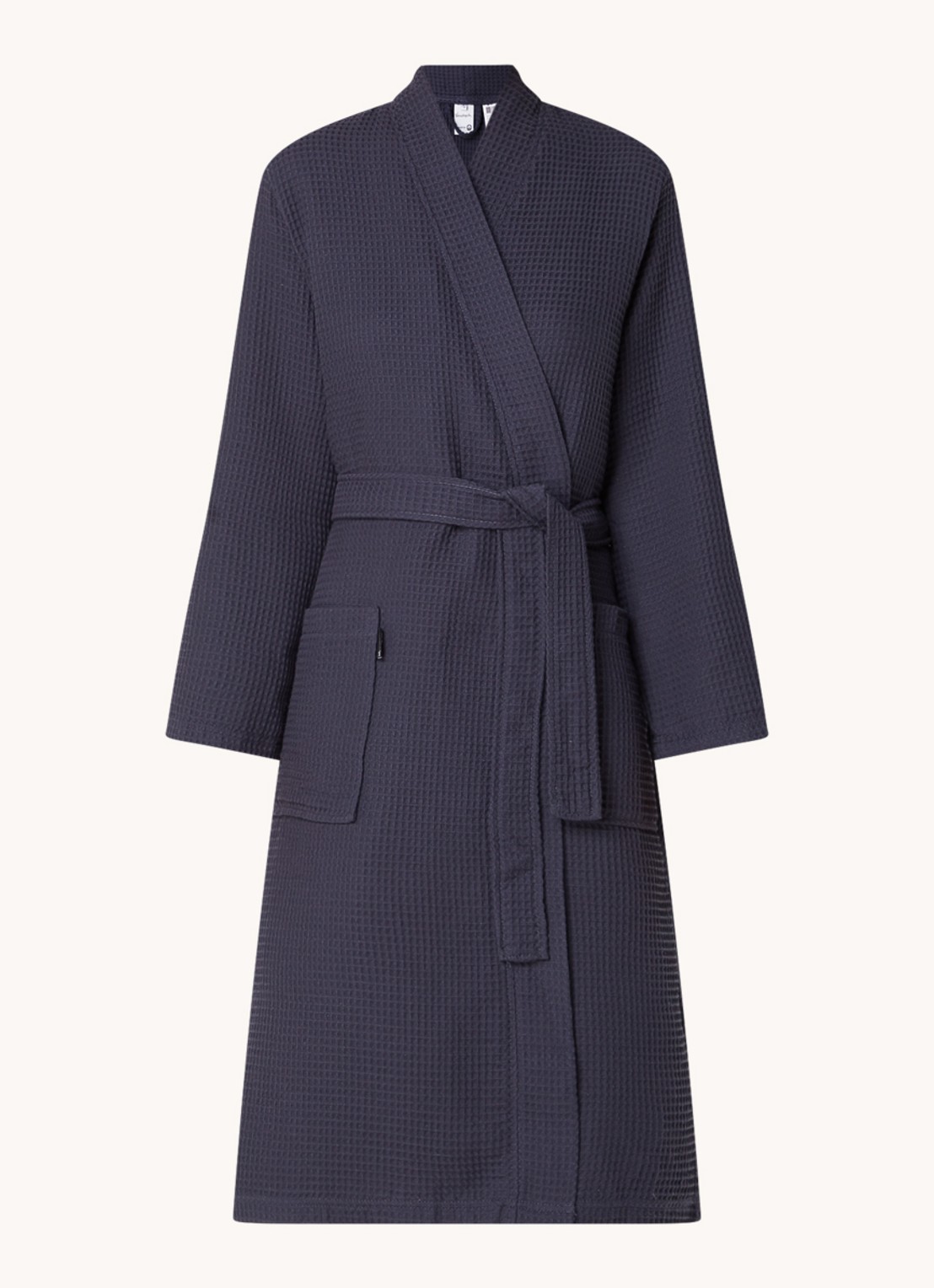 Vandyck Biarritz badjas met structuur - unisex - voorkant 4 blauw