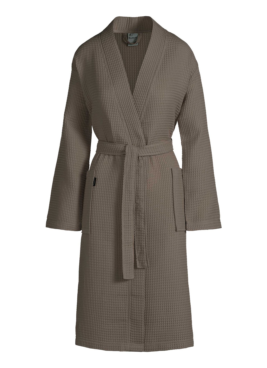 Vandyck Biarritz badjas met wafelstructuur - unisex - voorkant 3 donkerbruin