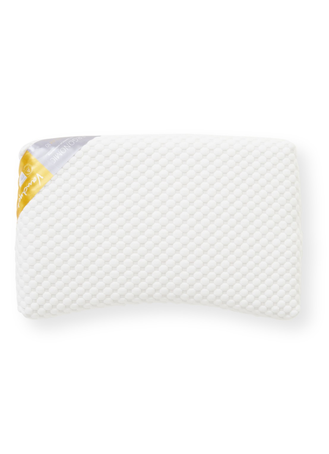 Vandyck Ergonomic 10 medium hoofdkussen met vulling van 60x 40 cm - voorkant wit