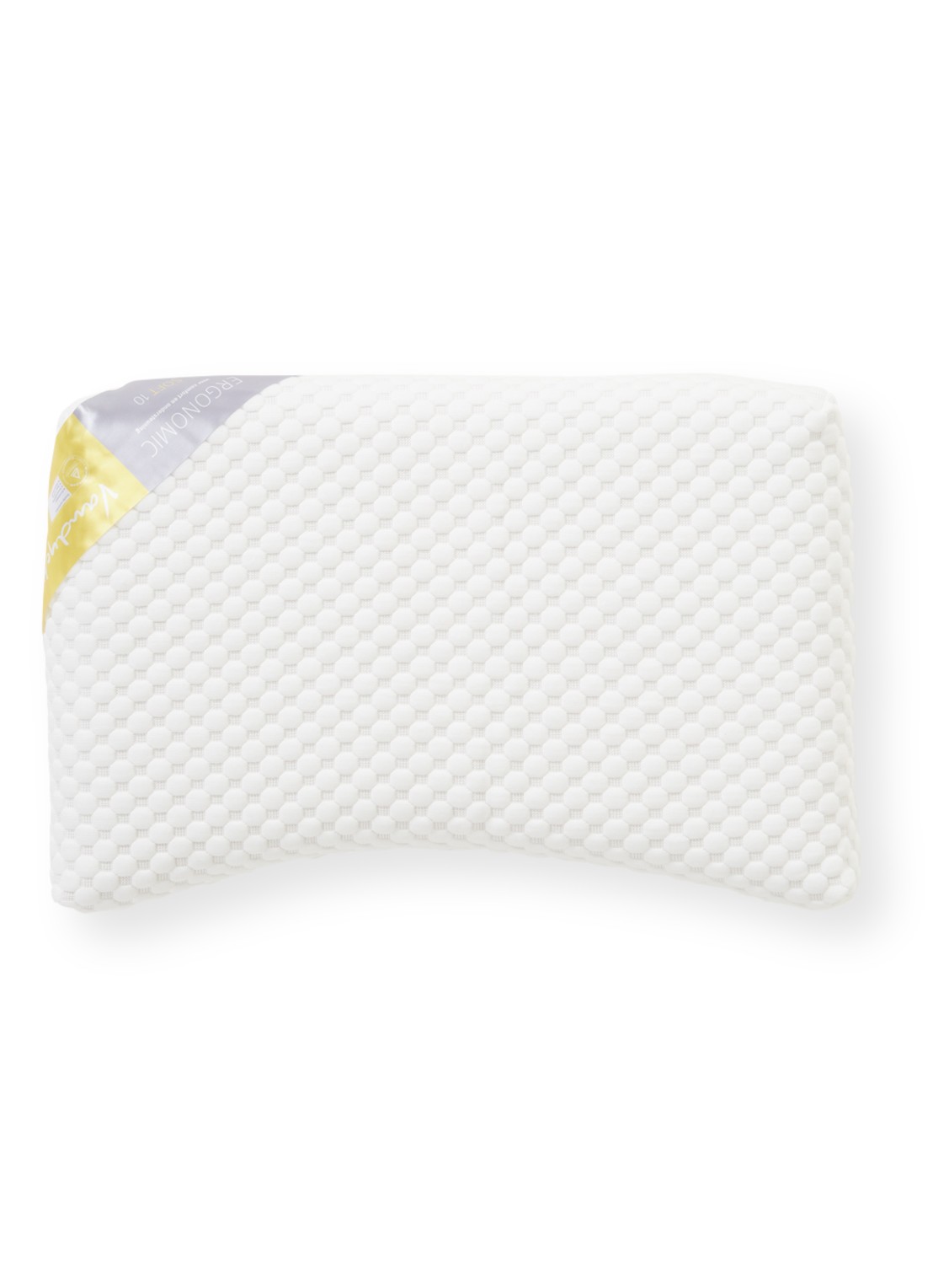 Vandyck Ergonomic 10 zacht hoofdkussen met vulling 60 x 40 cm  - voorkant 2 wit