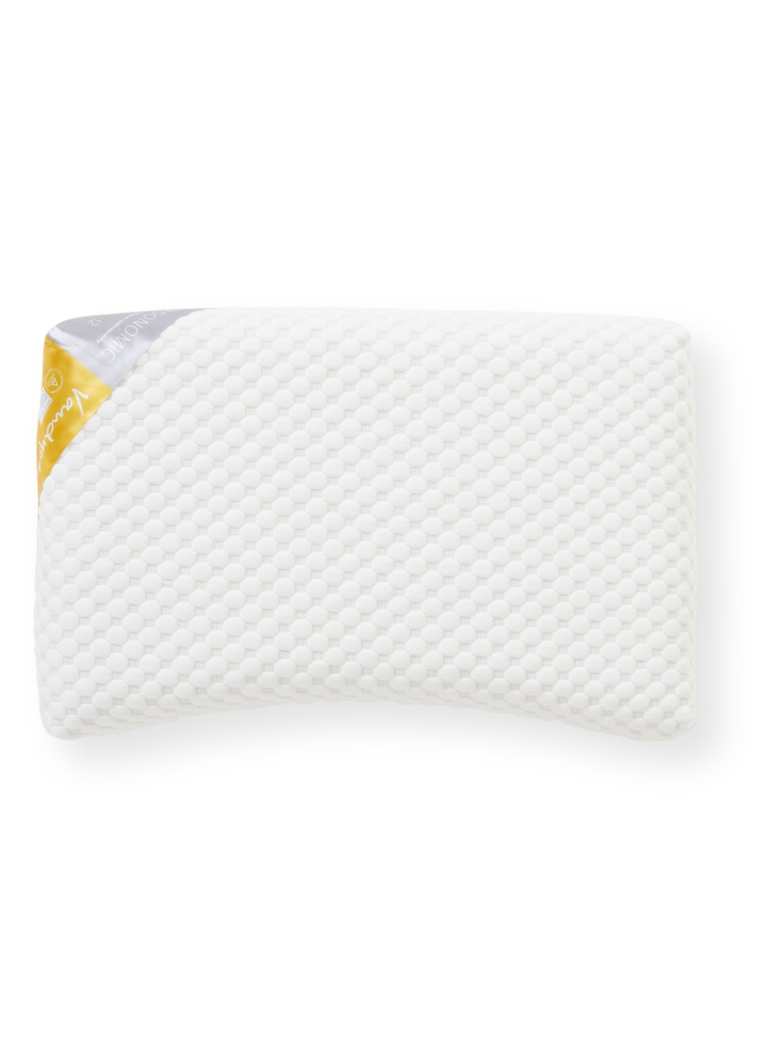 Vandyck Ergonomic 12 medium hoofdkussen met vulling 60 x 40 cm  - voorkant wit
