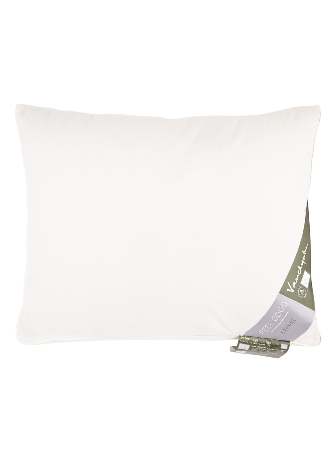 Vandyck Feel Good stevig hoofdkussen 60 x 70 cm - voorkant 2 wit