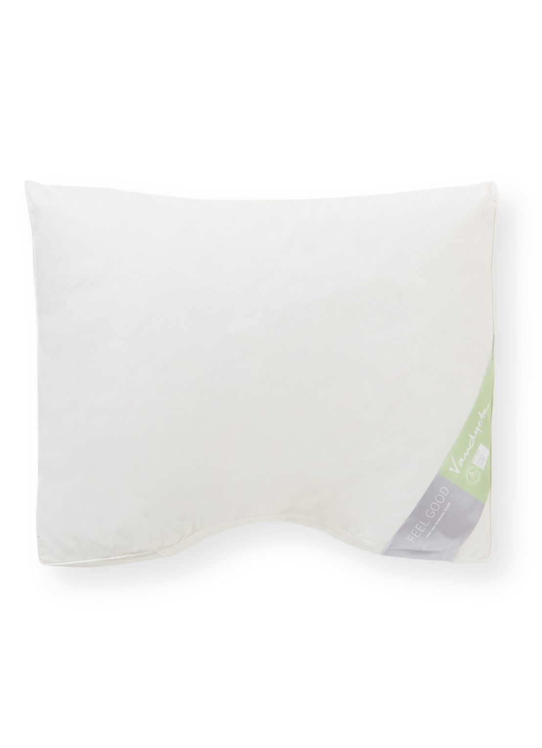 Vandyck Feel Good zachte hoofdkussen met vulling van polyestser 60 x70 cm - voorkant 2 wit