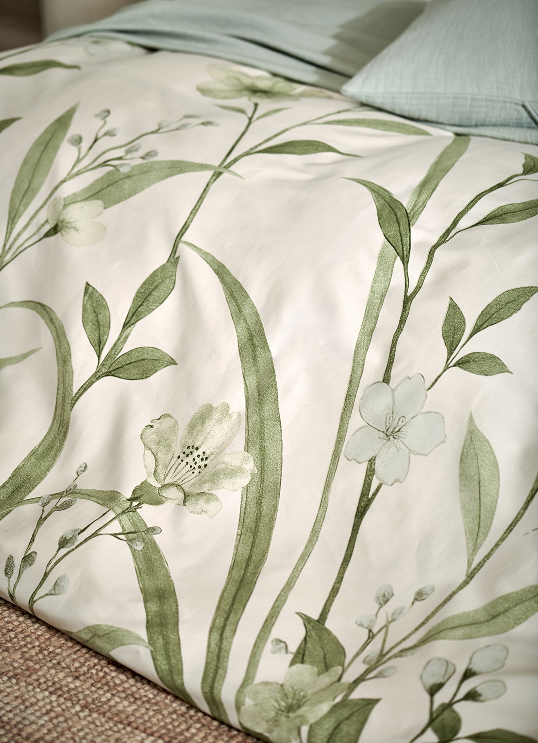 Vandyck Greenmark dekbedovertrekset van katoensatijn 200TC - inclusief kussenslopen - detail beige