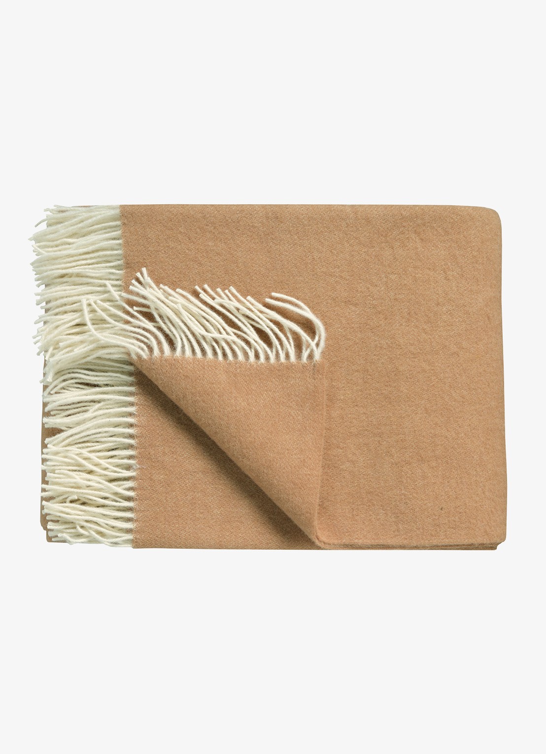 Vandyck Home Bellavita plaid van lamswol - voorkant 2 beige