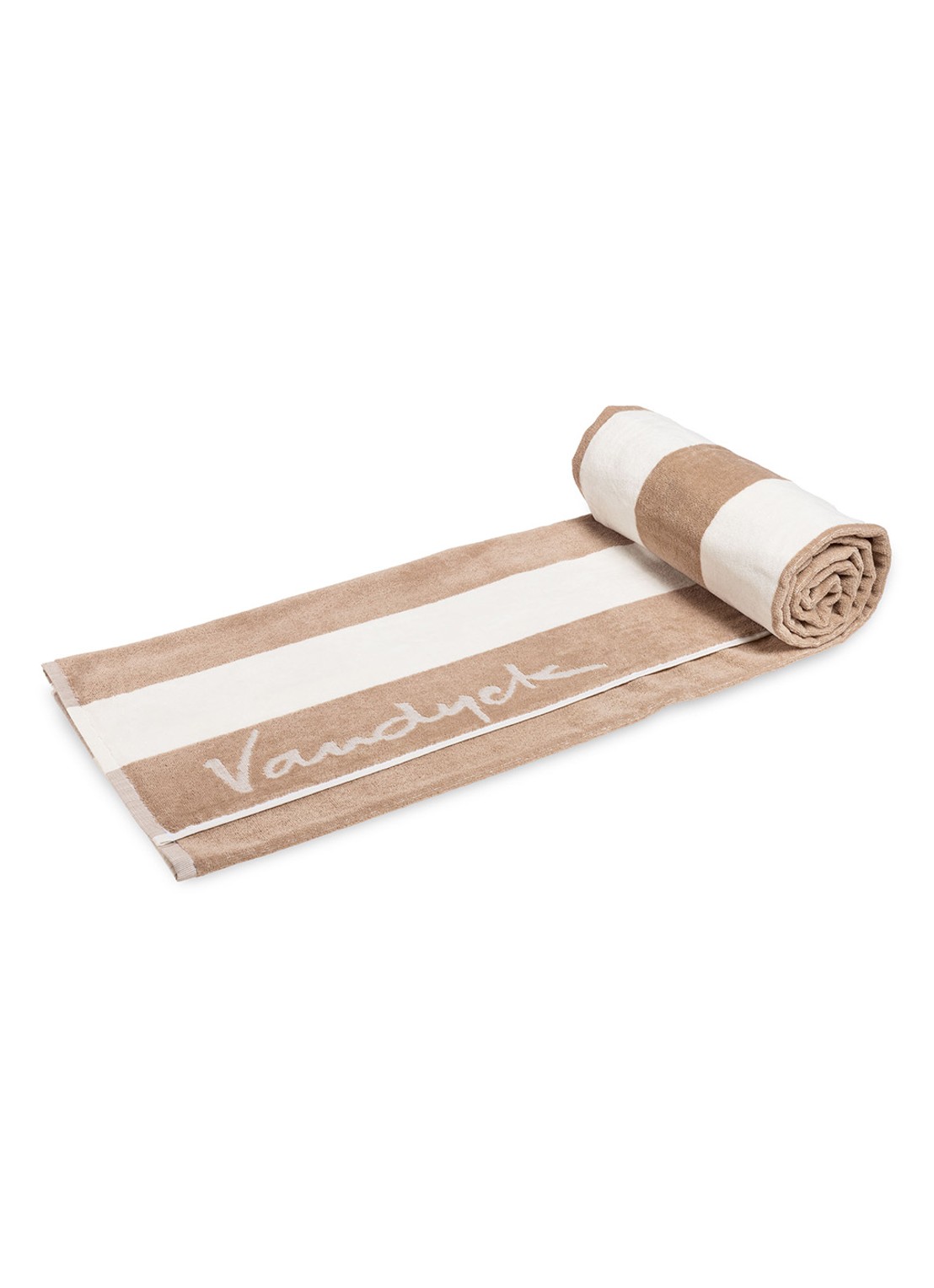 Vandyck Palma strandlaken 100 x 200 cm - voorkant 2 beige