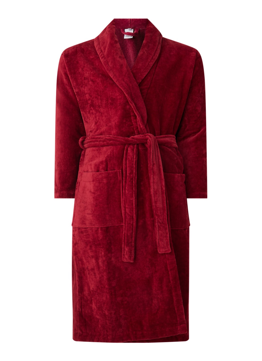 Vandyck Prestige badjas van katoenvelours - voorkant 2 bordeauxrood