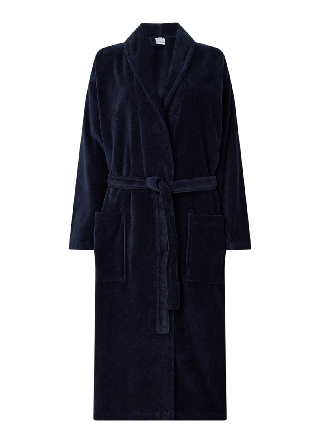 Vandyck Prestige badjas van katoenvelours - voorkant donkerblauw