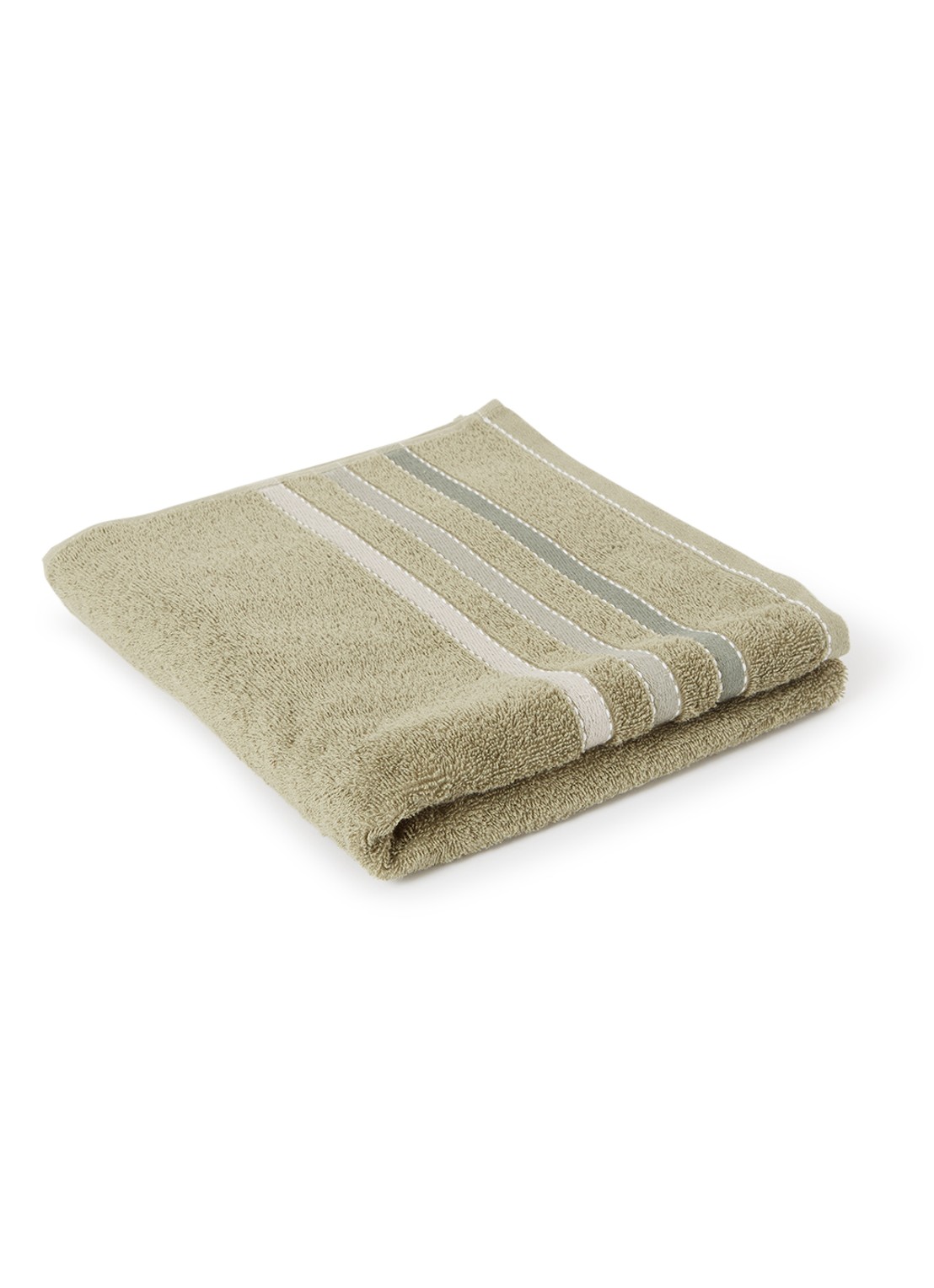 Vandyck Prestige Lines badhanddoek - 50 gr/m2 - 60 x 110 cm  - voorkant 2 legergroen