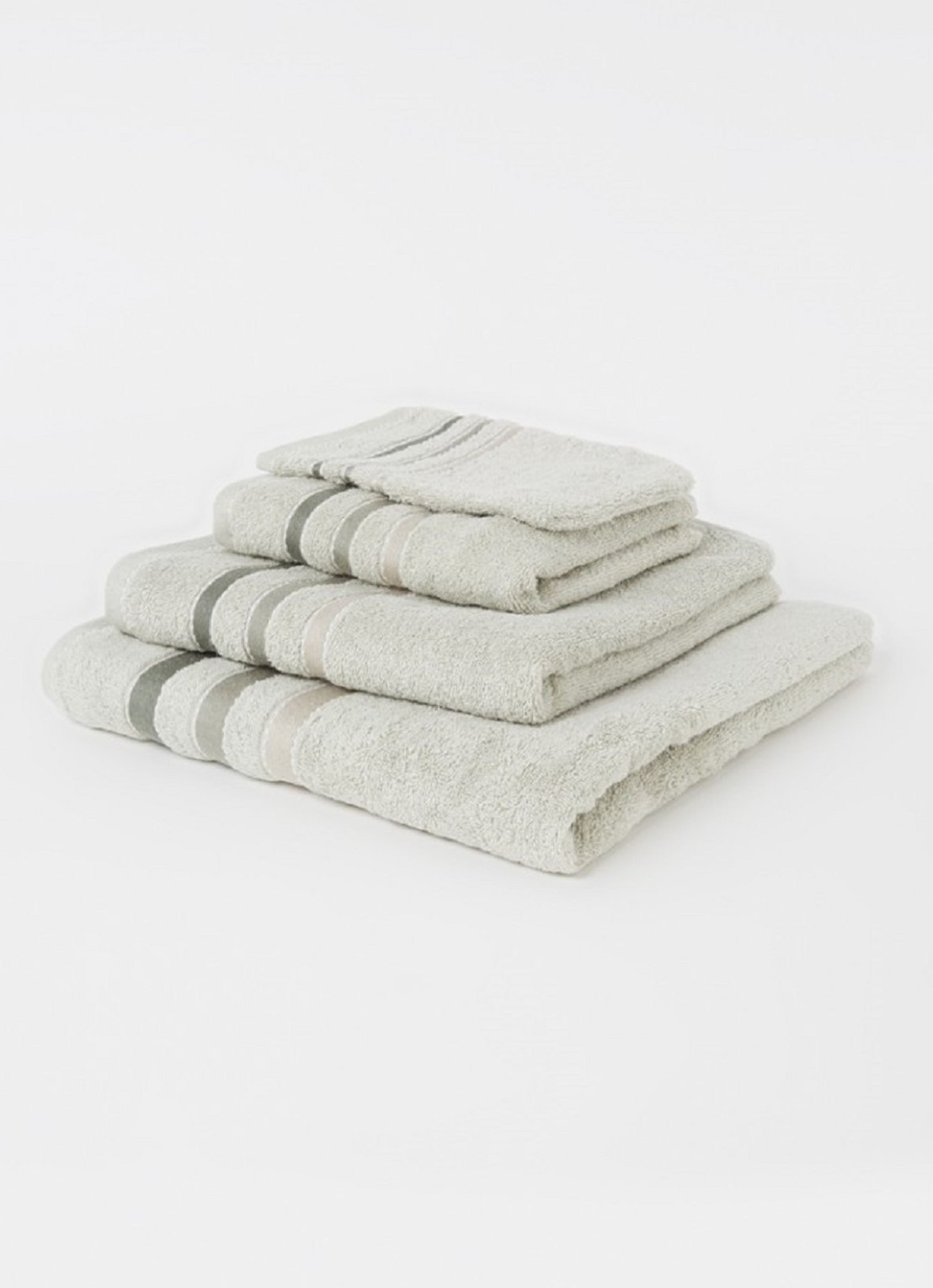 Vandyck Prestige Lines badhanddoek - 50 gr/m2 - 60 x 110 cm  - voorkant 2 lichtgroen