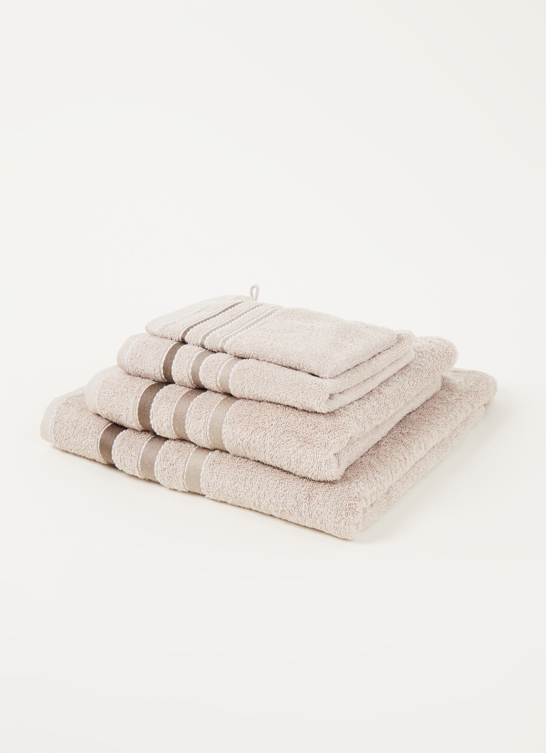 Vandyck Prestige Lines badhanddoek - 500 gr/m2 - 60 x 110 cm  - voorkant 2 zand