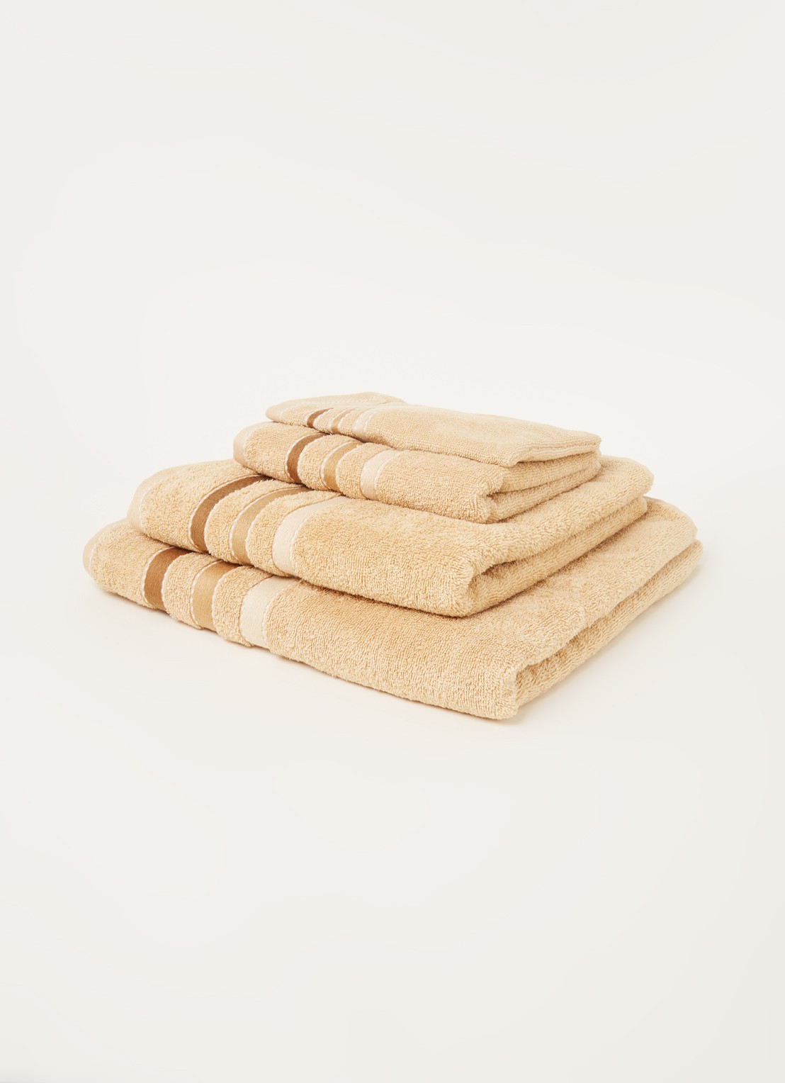 Vandyck Prestige Lines badhanddoek - 500 gr/m2 - 60 x 110 cm  - voorkant 2 beige