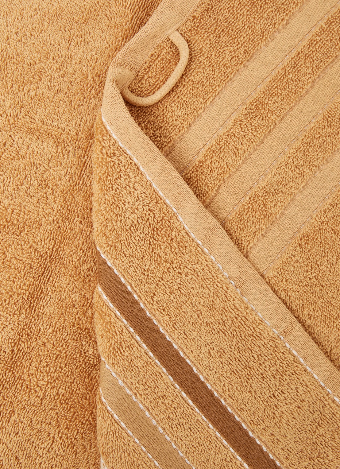Vandyck Prestige Lines badhanddoek - 500 gr/m2 - 60 x 110 cm  - detail okergeel