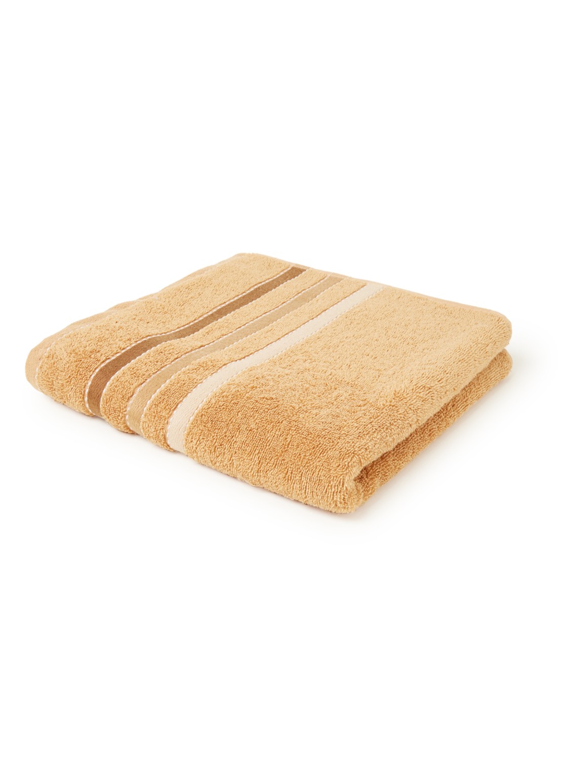 Vandyck Prestige Lines badhanddoek - 500 gr/m2 - 60 x 110 cm  - voorkant 2 okergeel