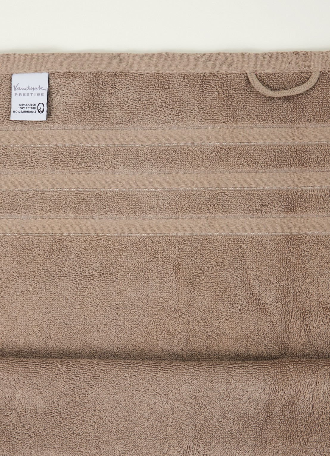 Vandyck Prestige Lines badhanddoek - 500 gr/m2 - 60 x 110 cm  - detail 3 hazelnootbruin