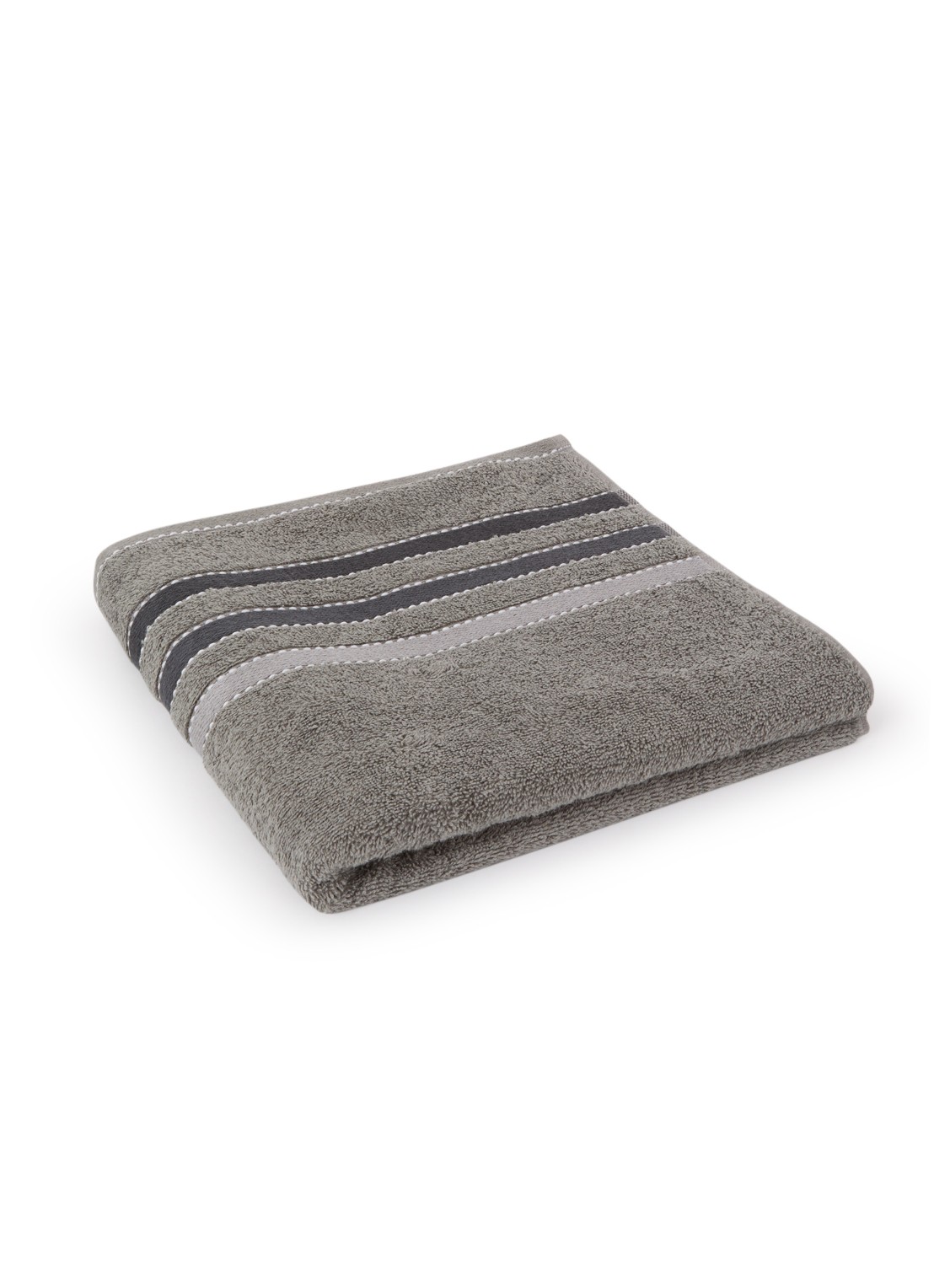 Vandyck Prestige Lines badhanddoek - 500 gr/m2 - 60 x 110 cm - voorkant grijs