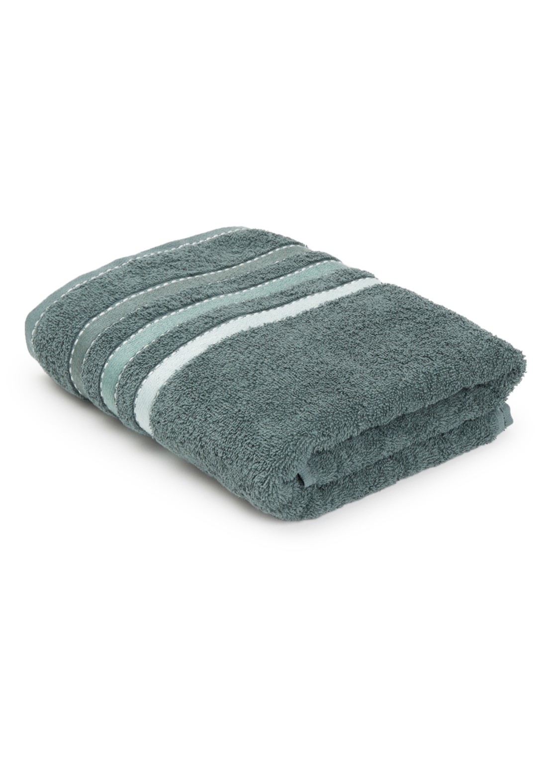 Vandyck Prestige Lines badhanddoek - 500 gr/m2 - voorkant 2 olijfgroen