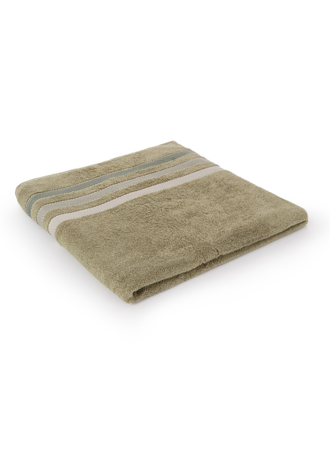 Vandyck Prestige Lines badlaken - 500 gr/m2 - 70 x 140 cm - voorkant mosgroen