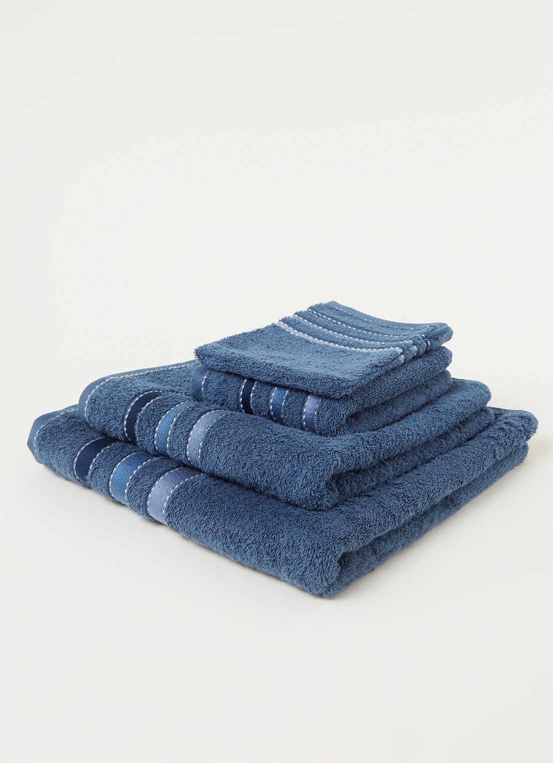 Vandyck Prestige Lines badlaken - 500 gr/m2 - 70 x 140 cm - voorkant 2 indigo