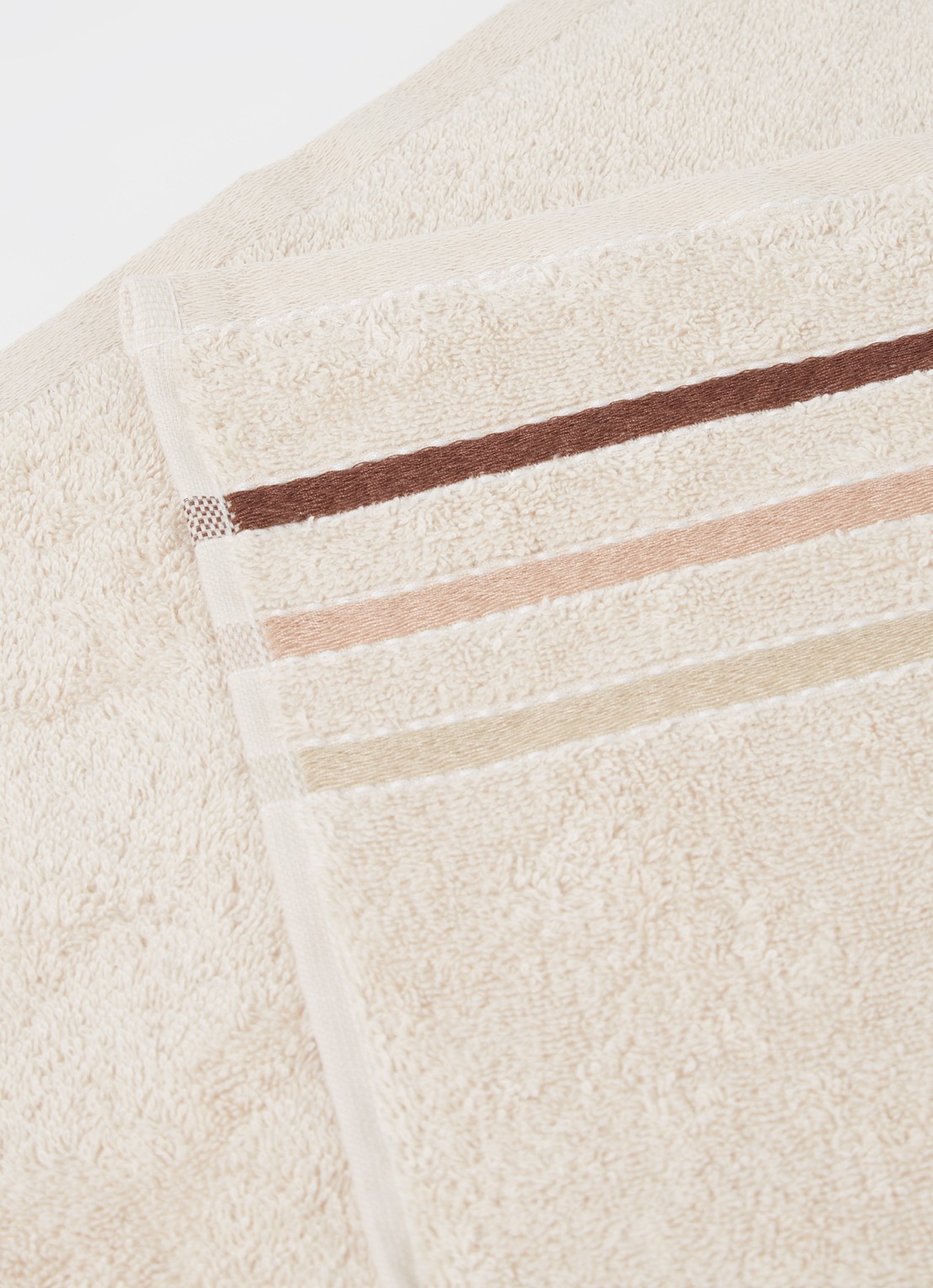 Vandyck Prestige Lines badlaken - 500 gr/m2 - 70 x 140 cm  - detail creme