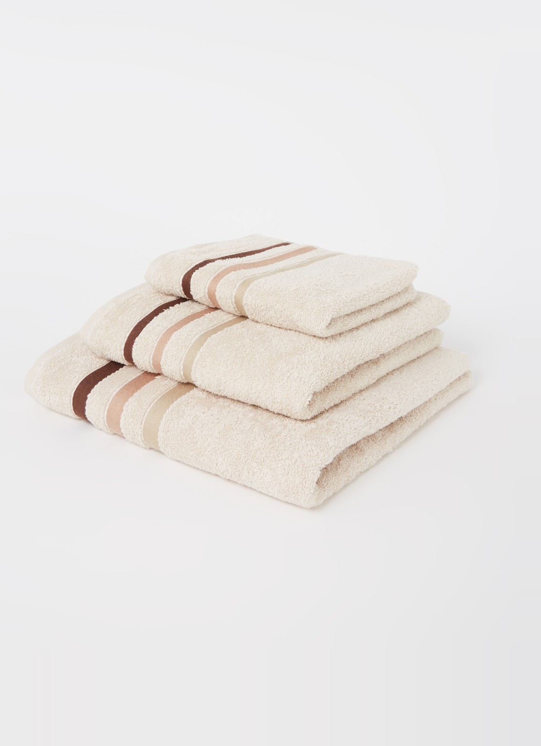 Vandyck Prestige Lines badlaken - 500 gr/m2 - 70 x 140 cm  - voorkant 3 creme