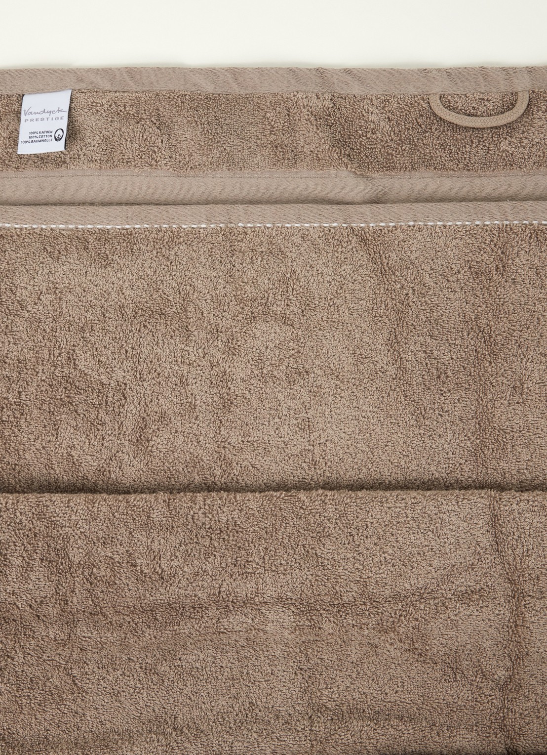 Vandyck Prestige Lines badlaken - 500gr/m2 - 70 x 140 cm  - detail 3 hazelnootbruin