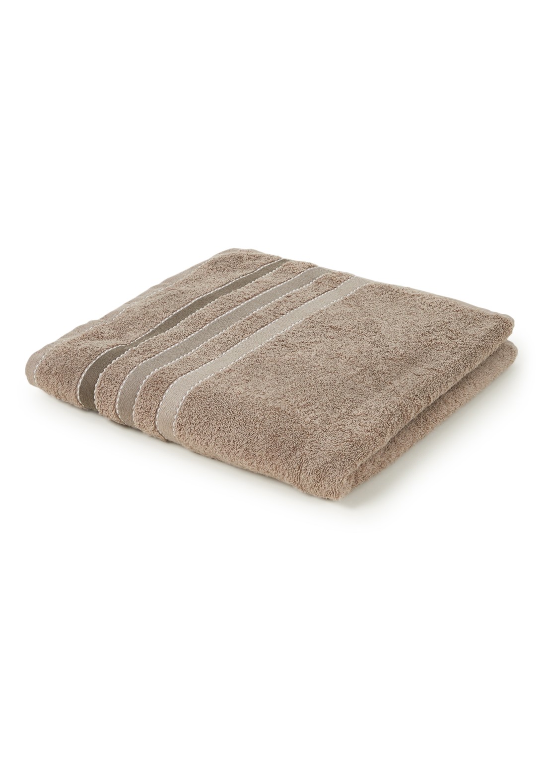 Vandyck Prestige Lines badlaken - 500gr/m2 - 70 x 140 cm  - voorkant hazelnootbruin