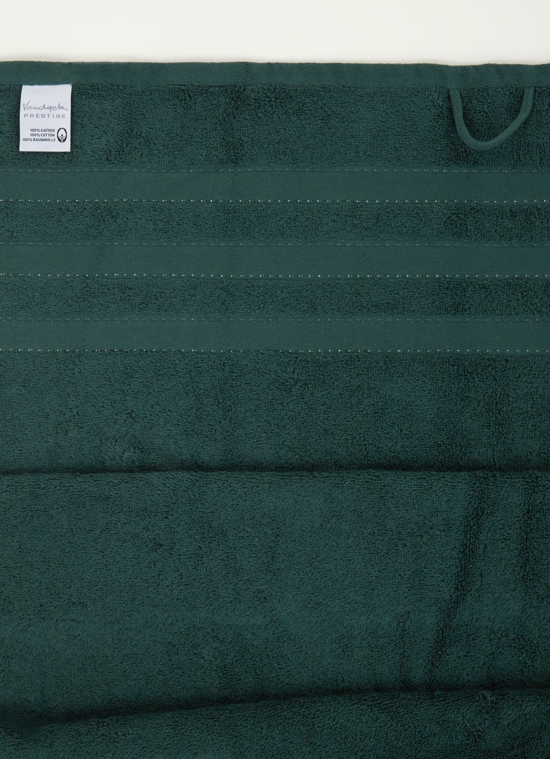 Vandyck Prestige Lines badlaken - 500gr/m2 - 70 x 140 cm  - detail 3 flessengroen