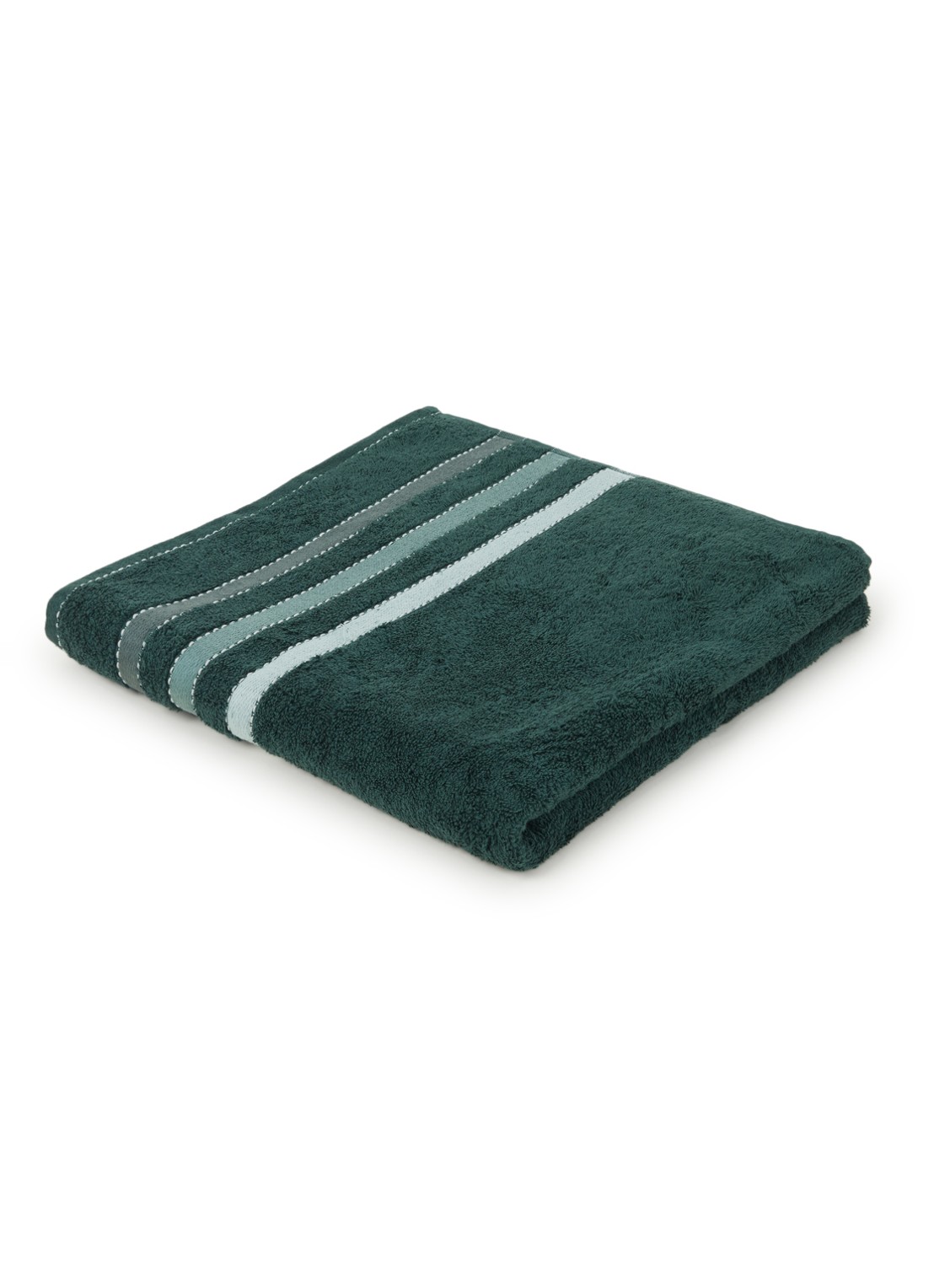 Vandyck Prestige Lines badlaken - 500gr/m2 - 70 x 140 cm  - voorkant flessengroen