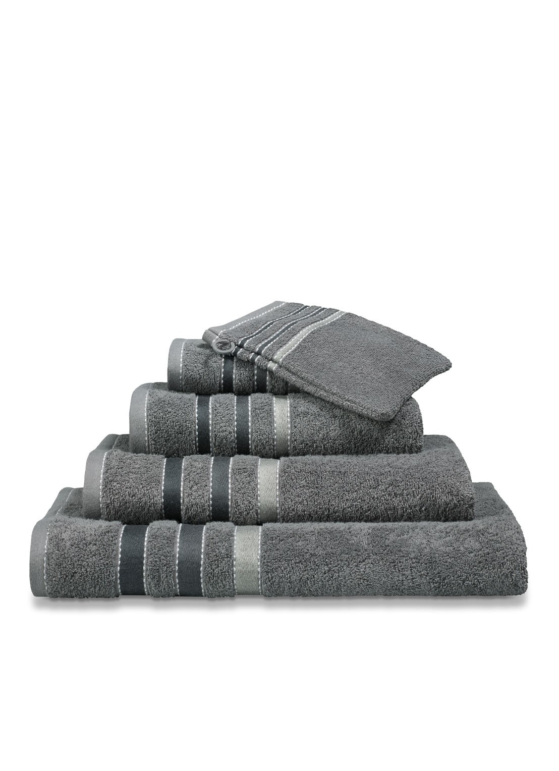 Vandyck Prestige Lines gastendoek - 500 gr/m2 - 40 x 60 cm - voorkant grijs