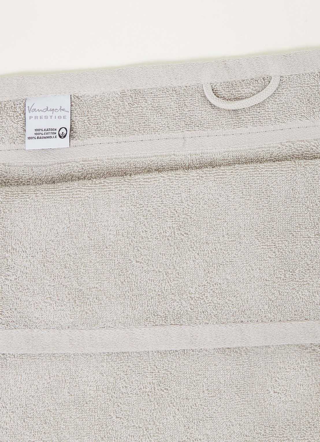Vandyck Prestige Lines gastendoek - 500 gr/m2 - 40 x 60 cm - detail lichtgrijs