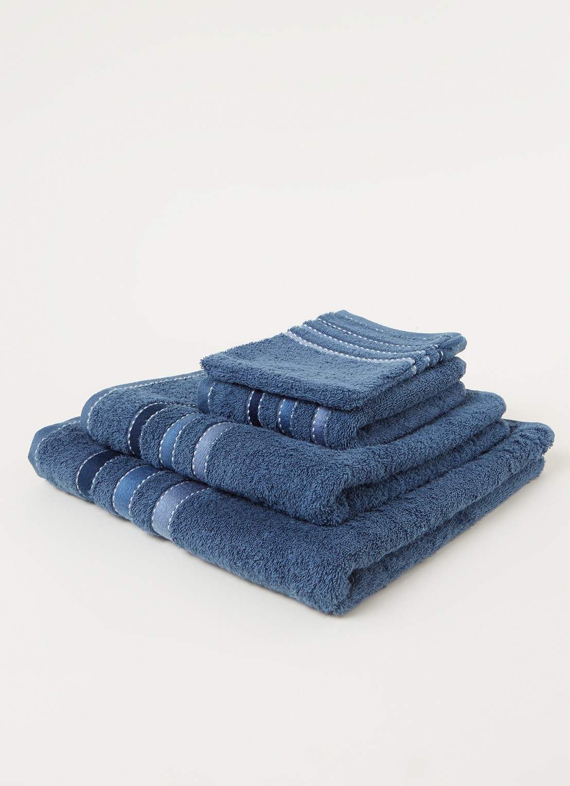Vandyck Prestige Lines gastendoek - 500 gr/m2 - 40 x 60 cm - voorkant 2 indigo