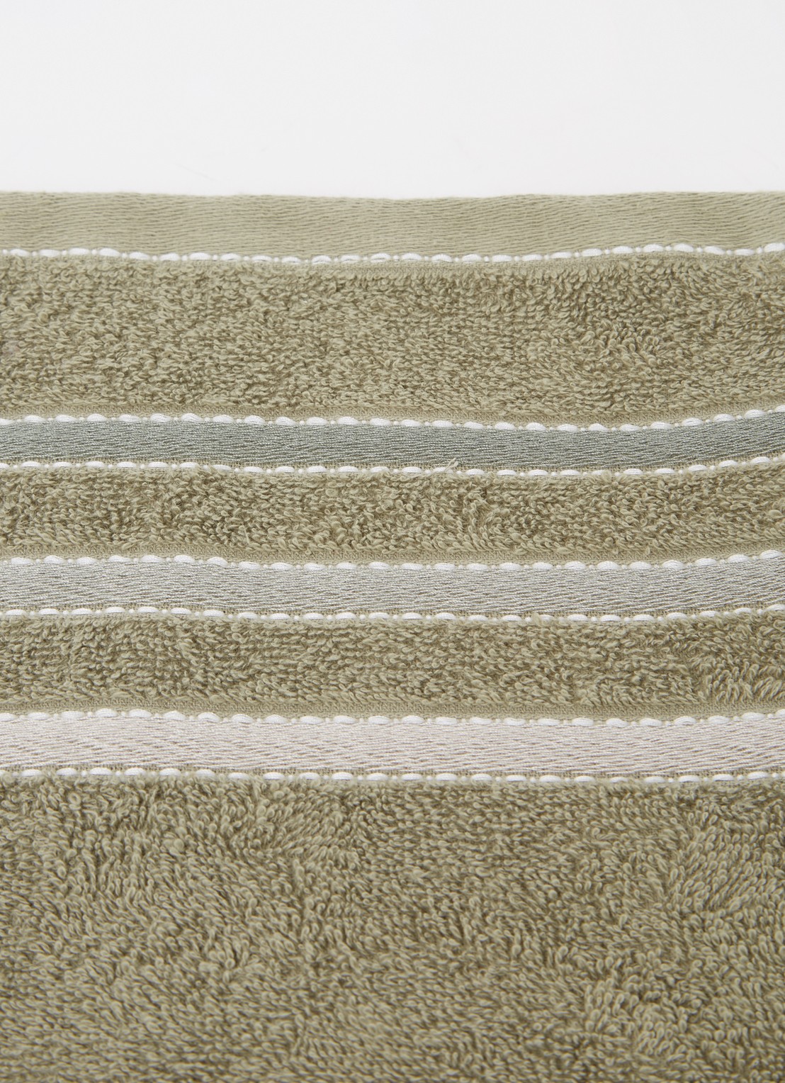 Vandyck Prestige Lines gastendoek - 500 gr/m2 - 40 x 60 cm - detail olijfgroen