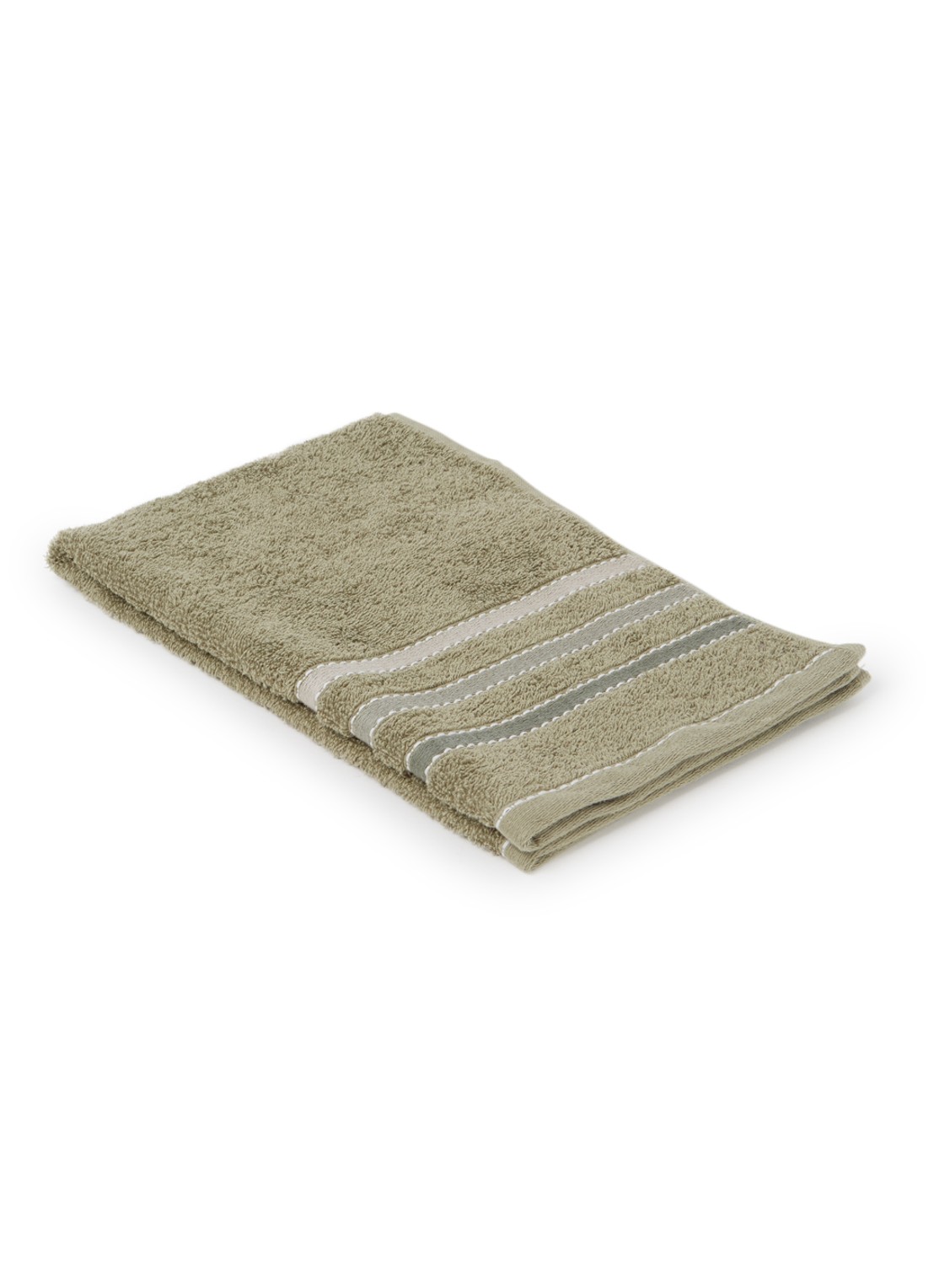 Vandyck Prestige Lines gastendoek - 500 gr/m2 - 40 x 60 cm - voorkant 2 olijfgroen