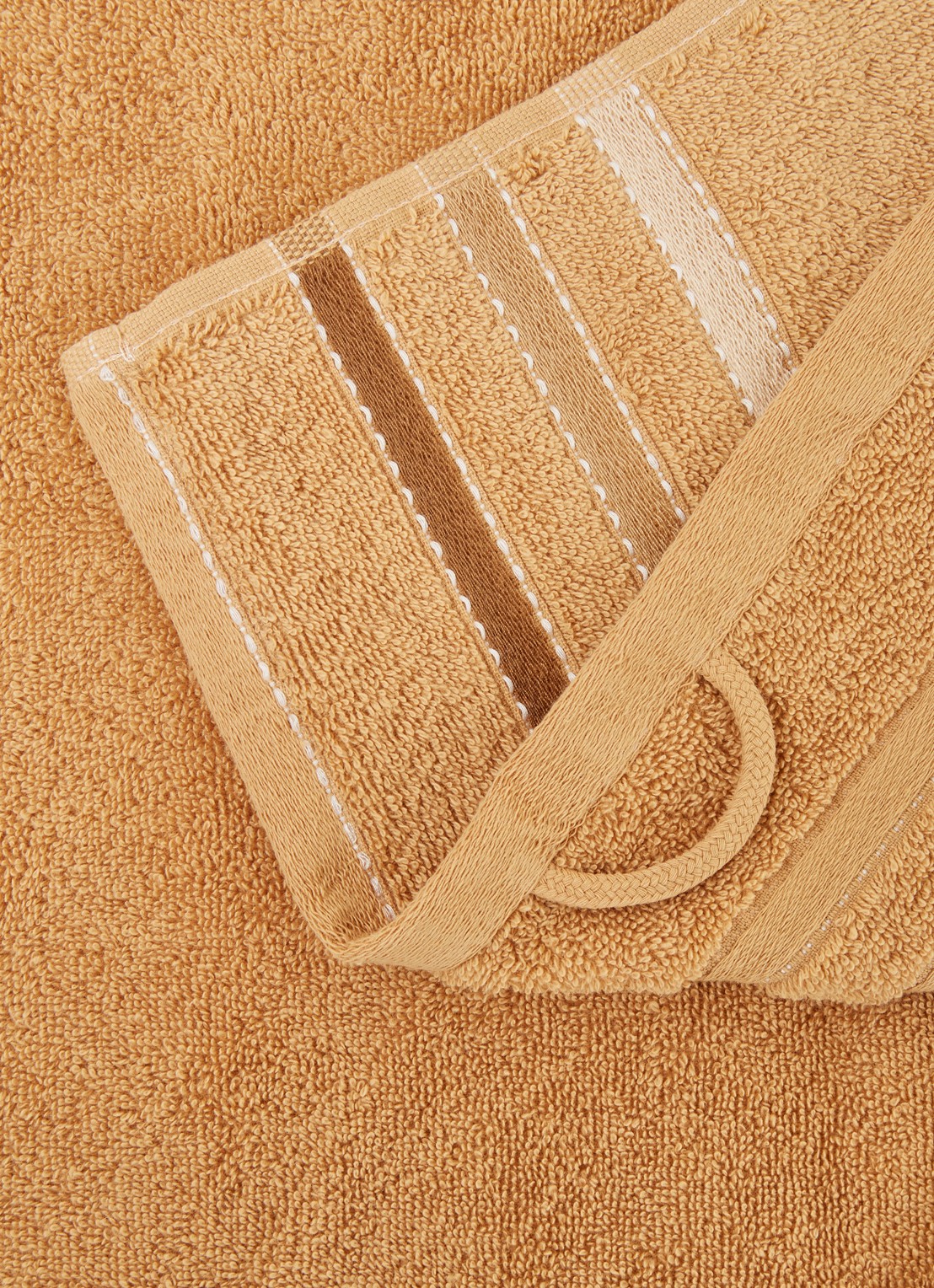 Vandyck Prestige Lines gastendoek - 500gr/m2 - 40 x 60 cm  - detail 3 okergeel