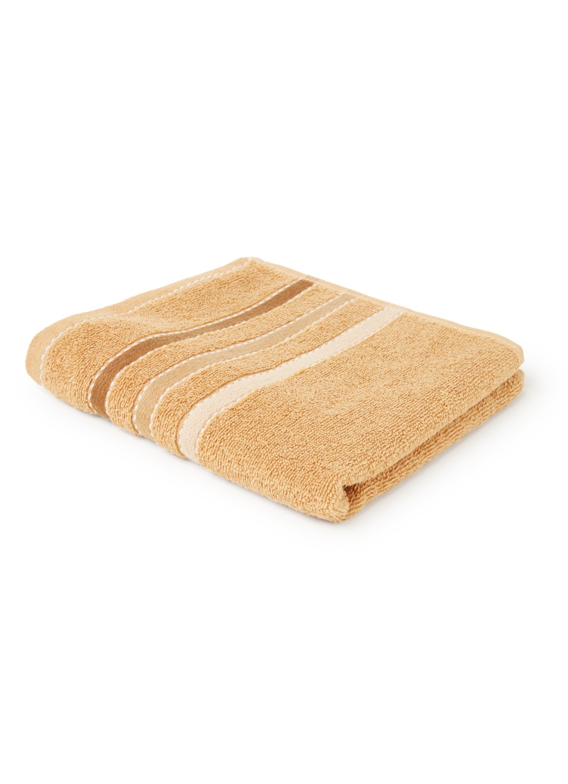 Vandyck Prestige Lines gastendoek - 500gr/m2 - 40 x 60 cm  - voorkant okergeel