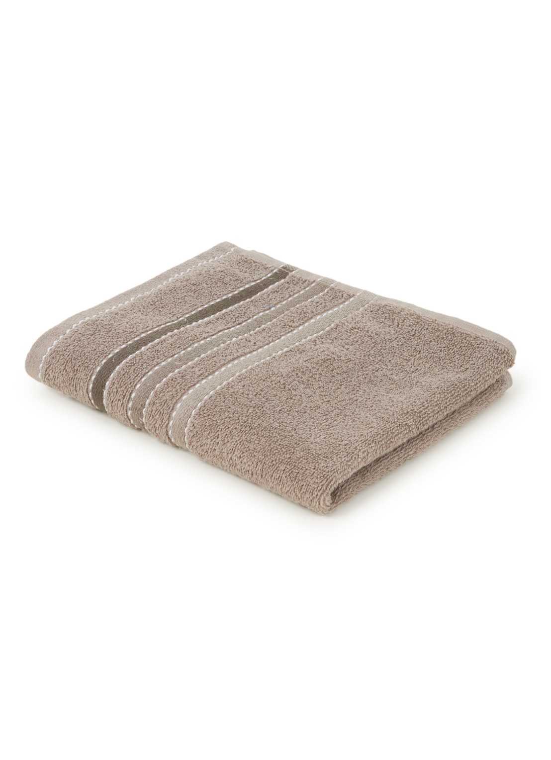 Vandyck Prestige Lines gastendoek - 500gr/m2 - 40 x 60 cm  - voorkant 2 hazelnootbruin