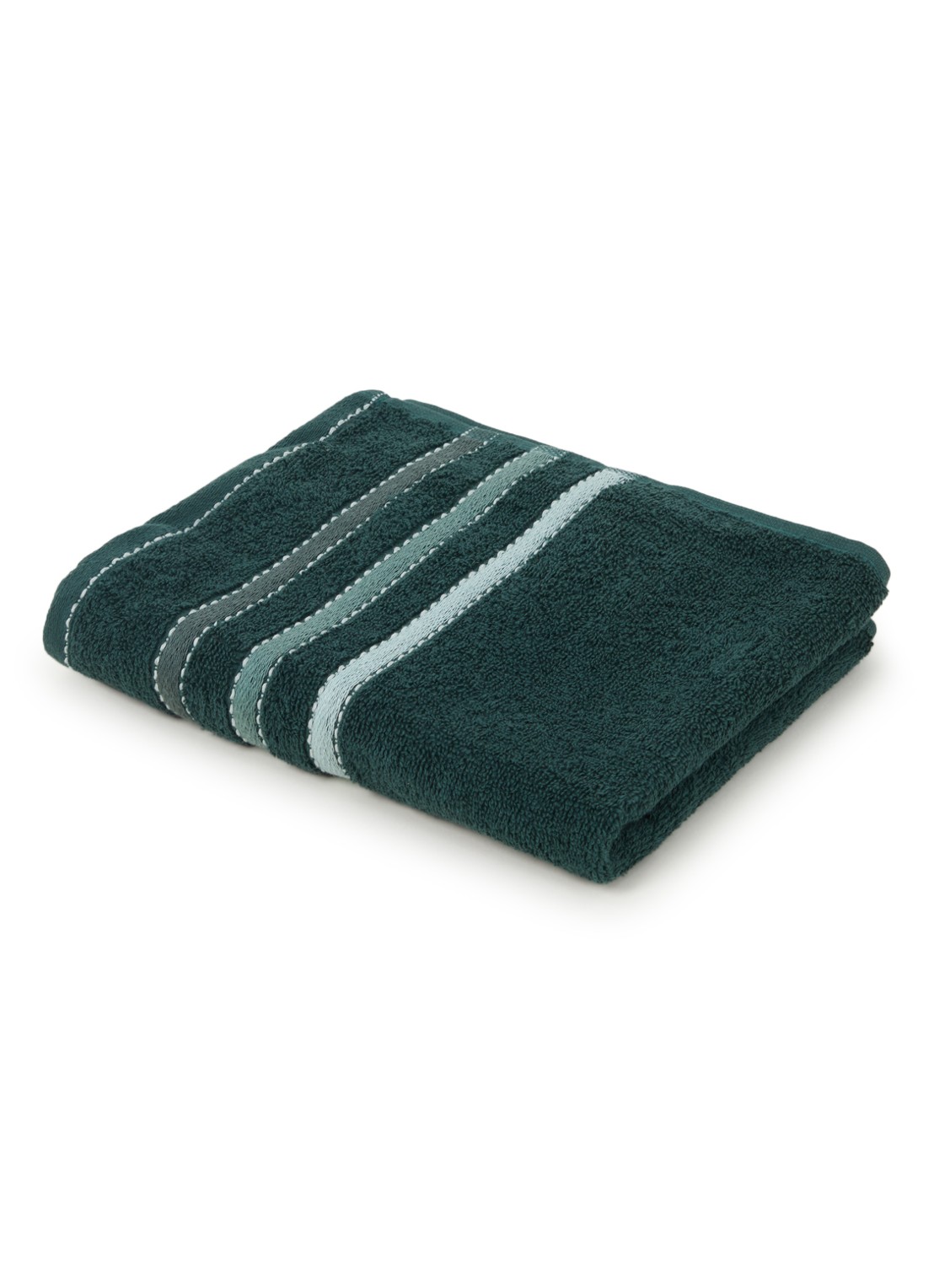Vandyck Prestige Lines gastendoek - 500gr/m2 - 40 x 60 cm  - voorkant 2 flessengroen