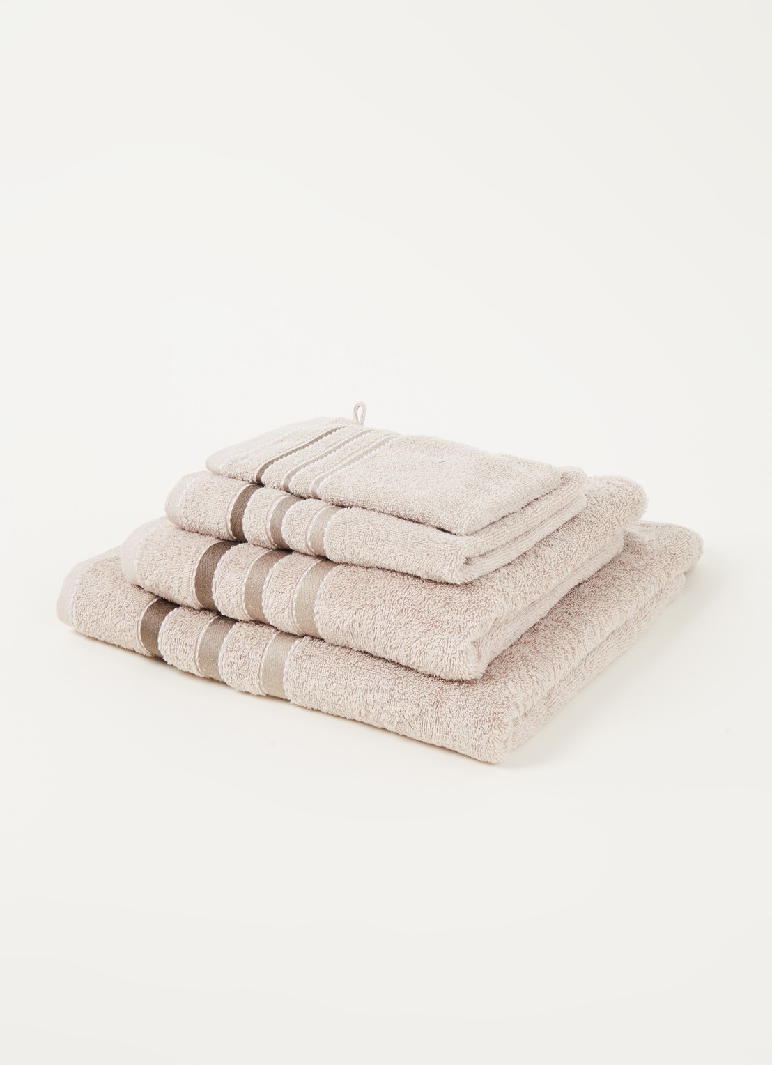 Vandyck Prestige Lines washand - 500 gr/m2 - 16 x 21 cm  - voorkant 3 zand