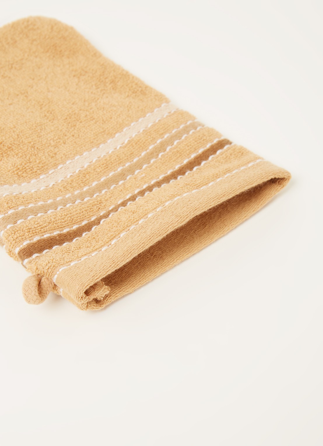 Vandyck Prestige Lines washand - 500 gr/m2 - 16 x 21 cm  - detail okergeel
