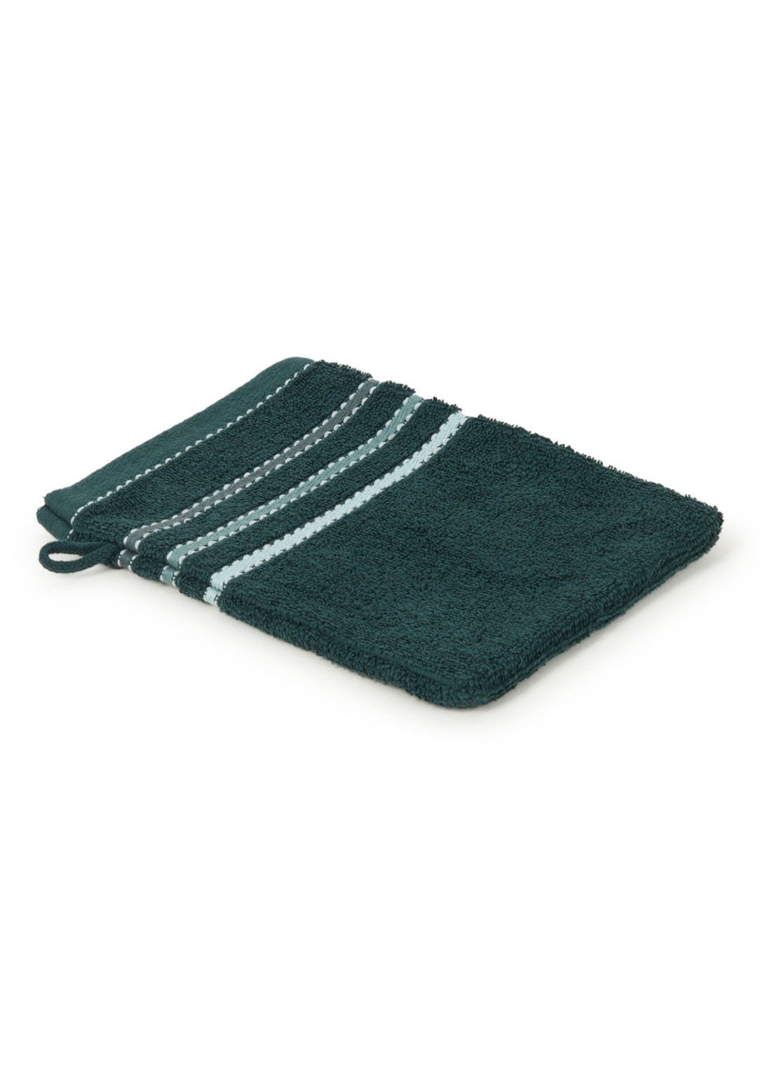 Vandyck Prestige Lines washand - 500 gr/m2 - 16 x 21 cm  - voorkant 2 flessengroen